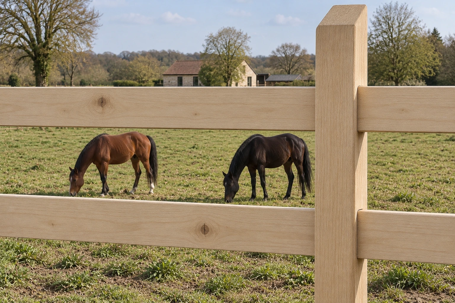 Classic Oak Pasture Fence – Traditional Class in Solid Oak 1 Classic Oak Pasture Fence – Traditional Class in Solid Oak
