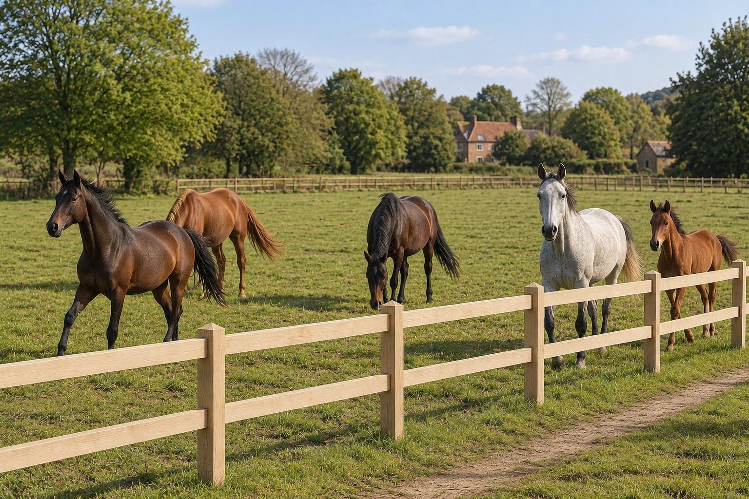 Premium Oak Pasture Fence – English Class in Solid Oak 3 Premium Oak Pasture Fence – English Class in Solid Oak
