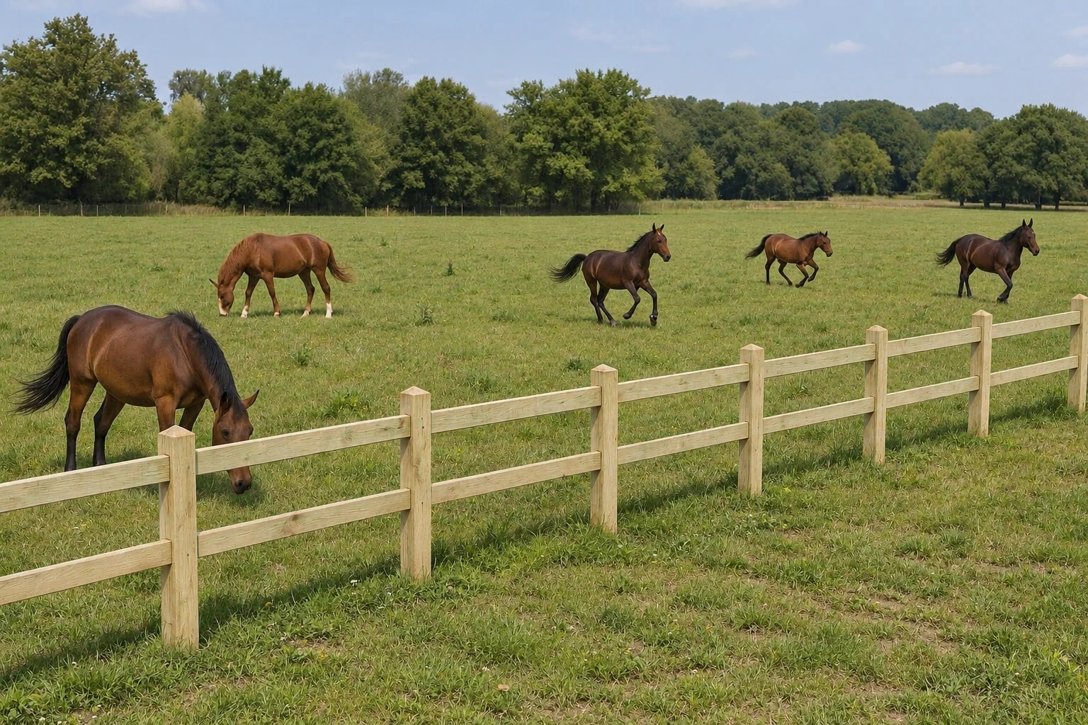 Premium Pine Pasture Fence – English Style in Pressure-Treated Pine 3 Premium Pine Pasture Fence – English Style in Pressure-Treated Pine