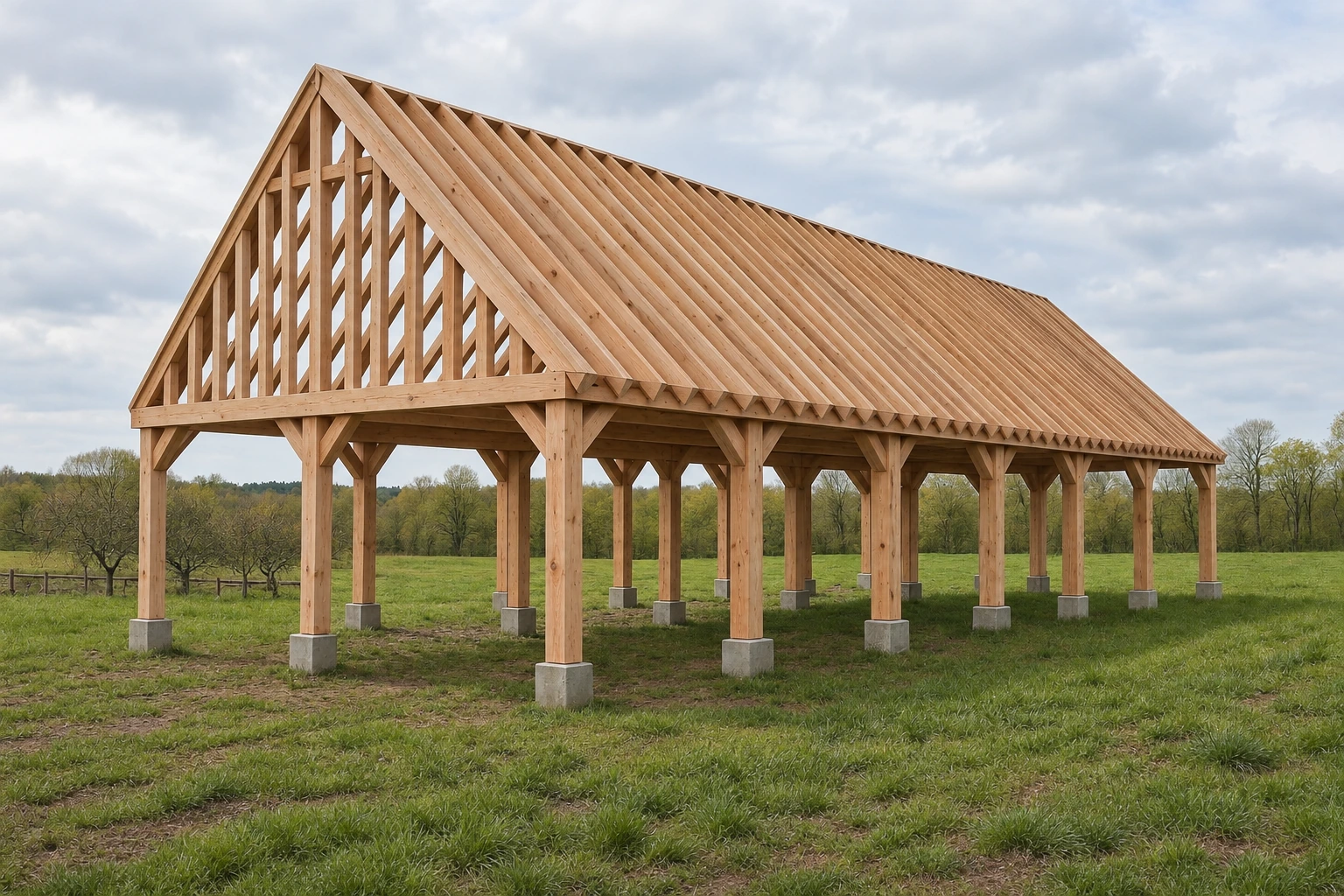 Douglas bijgebouw Geel – Monumentaal vakwerk in warme houtsoort - 16 x 6m 1 Douglas bijgebouw Geel – Monumentaal vakwerk in warme houtsoort - 16 x 6m