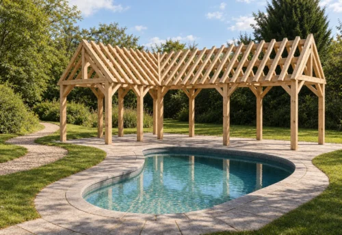 Kiefern-Gartenhaus Nürnberg – Grazile Eckkonstruktion mit subtilem Charme – 7,76 m x 5,5 m