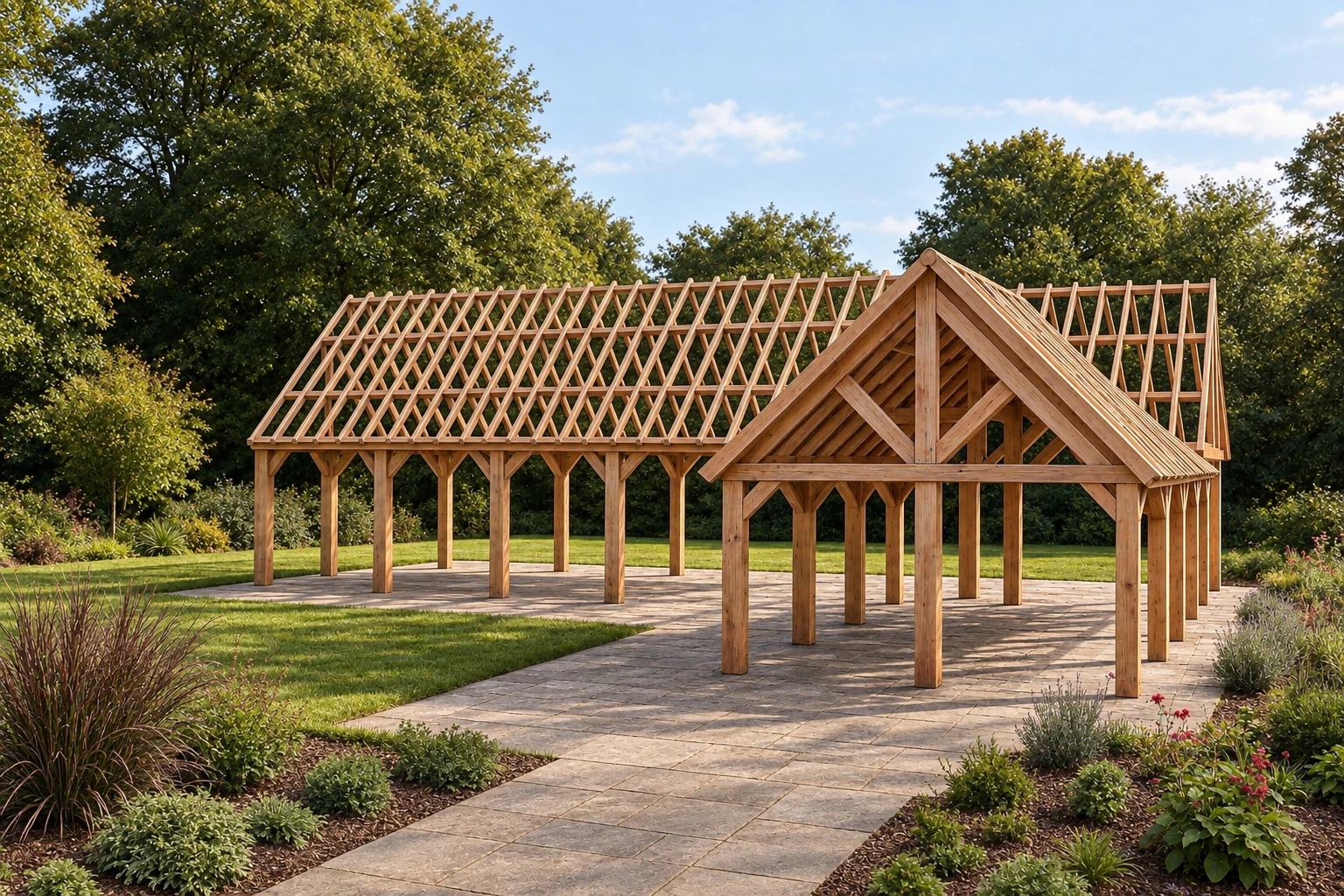 Douglasien-Gartenhaus Hannover – L-förmiger, luxuriöser Gartenpavillon – 14 m x 13 m 1 Douglasien-Gartenhaus Hannover – L-förmiger, luxuriöser Gartenpavillon – 14 m x 13 m